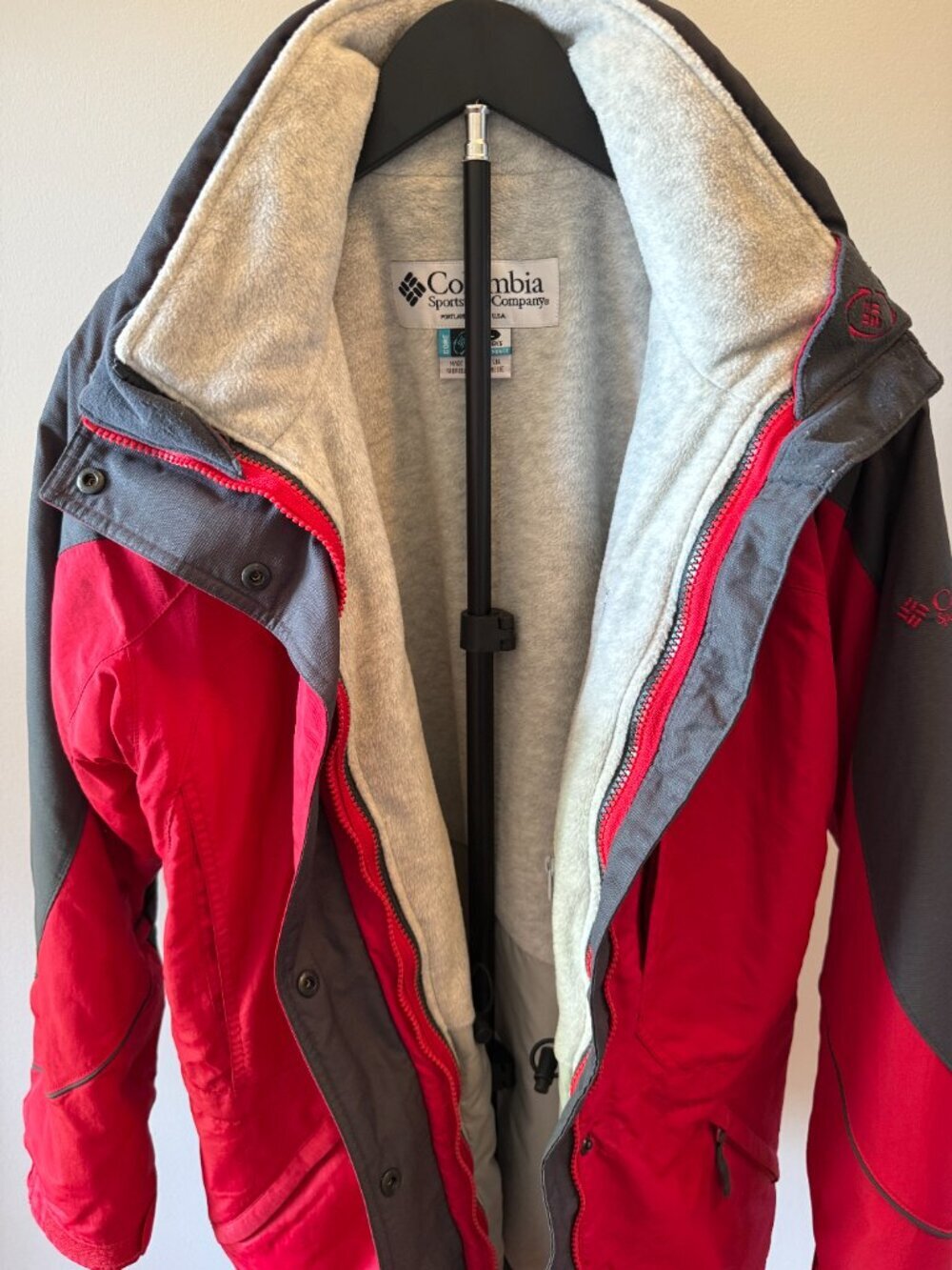 Columbia Women's 3-in-1 Interchange Jacket Red Gray Large - Picture 2 of 5